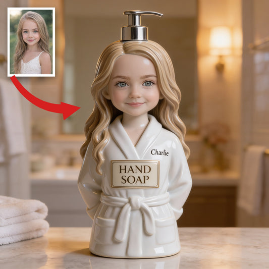 Personalized Little Girl Soap Dispenser Custom Kids Bathroom Pump Gift