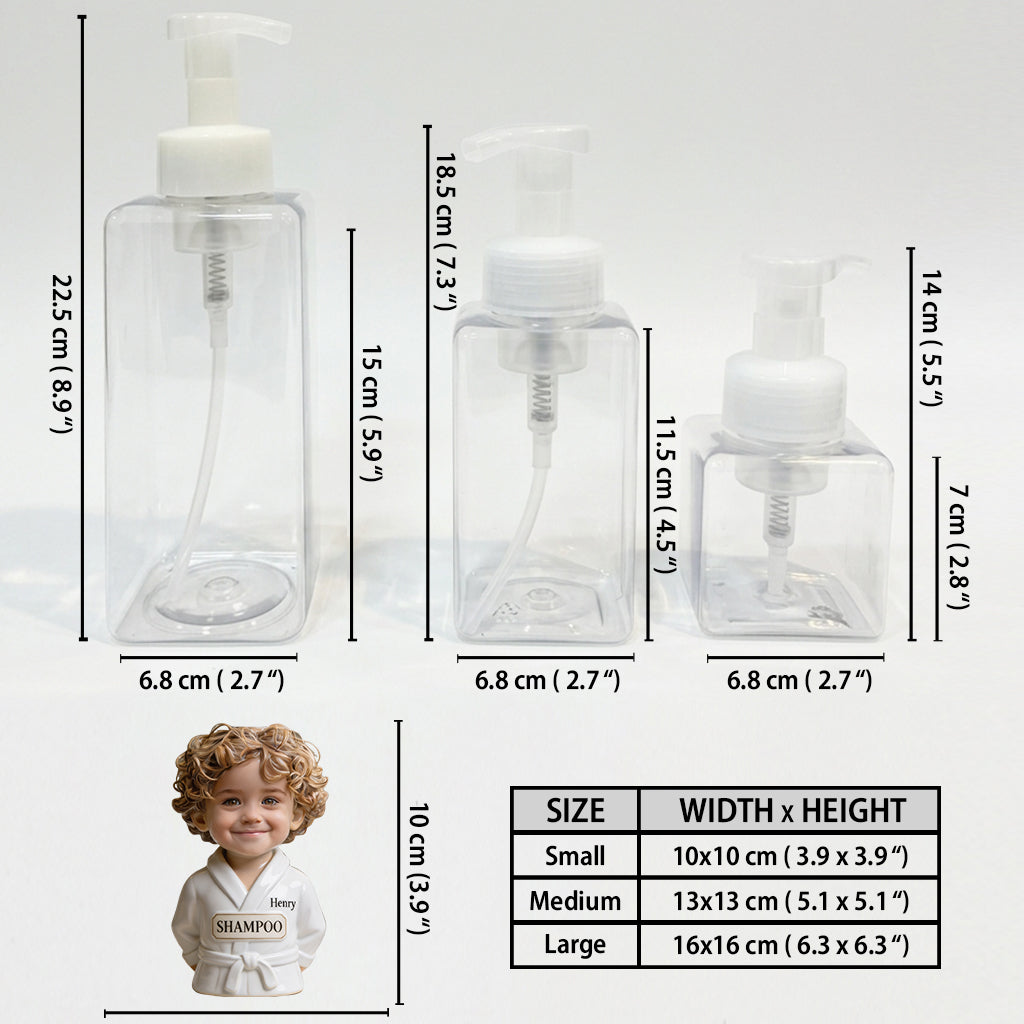 Personalized Black Little Boy Soap Dispenser, Custom Bathroom Gift for Son Grandson Nephew