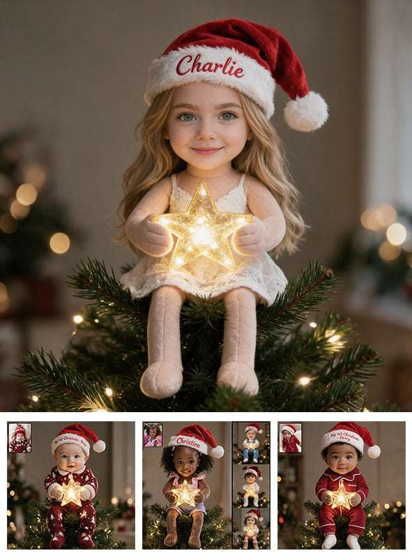 Personalized Christmas Little Girl LED Light Tree Topper Holiday Decor