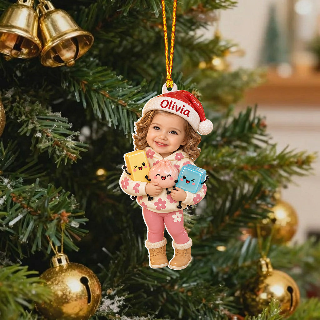 Personalized Christmas Black Christmas Baby Girl 3D Ornament Kids Gift
