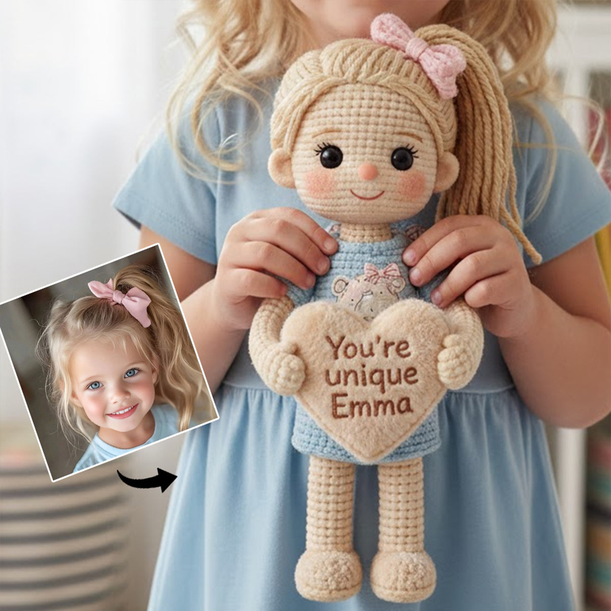 Personalized Black Little Girl Premium Faux Fur Pillow, Gift for Daughter Granddaughter Niece
