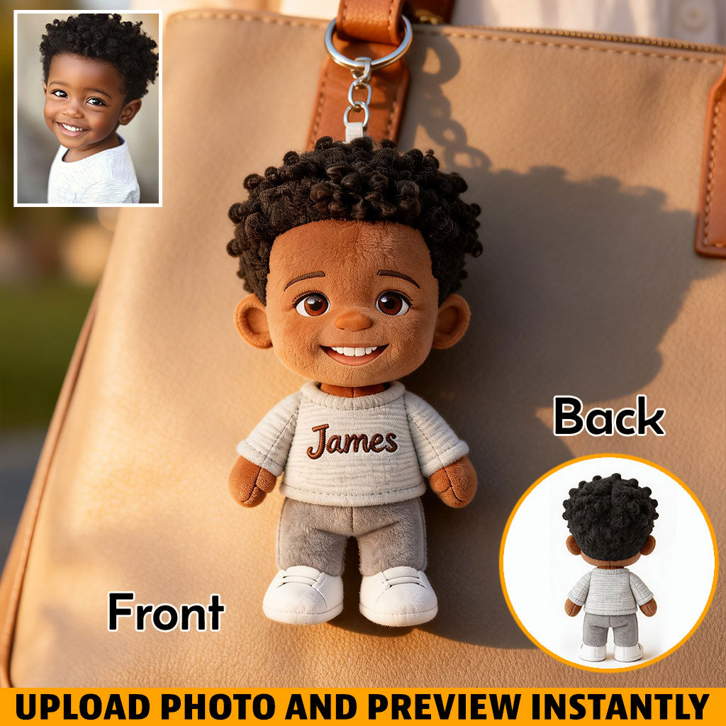 Personalized Little Boy Plush Keychain Gift for Son Grandson Nephew