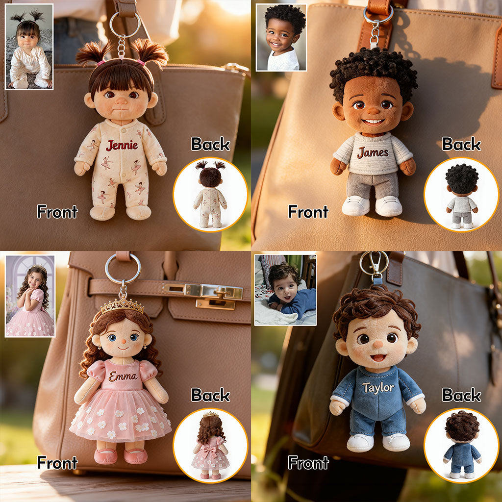 Personalized Christmas Baby Boy Plush Keychain Holiday Gift