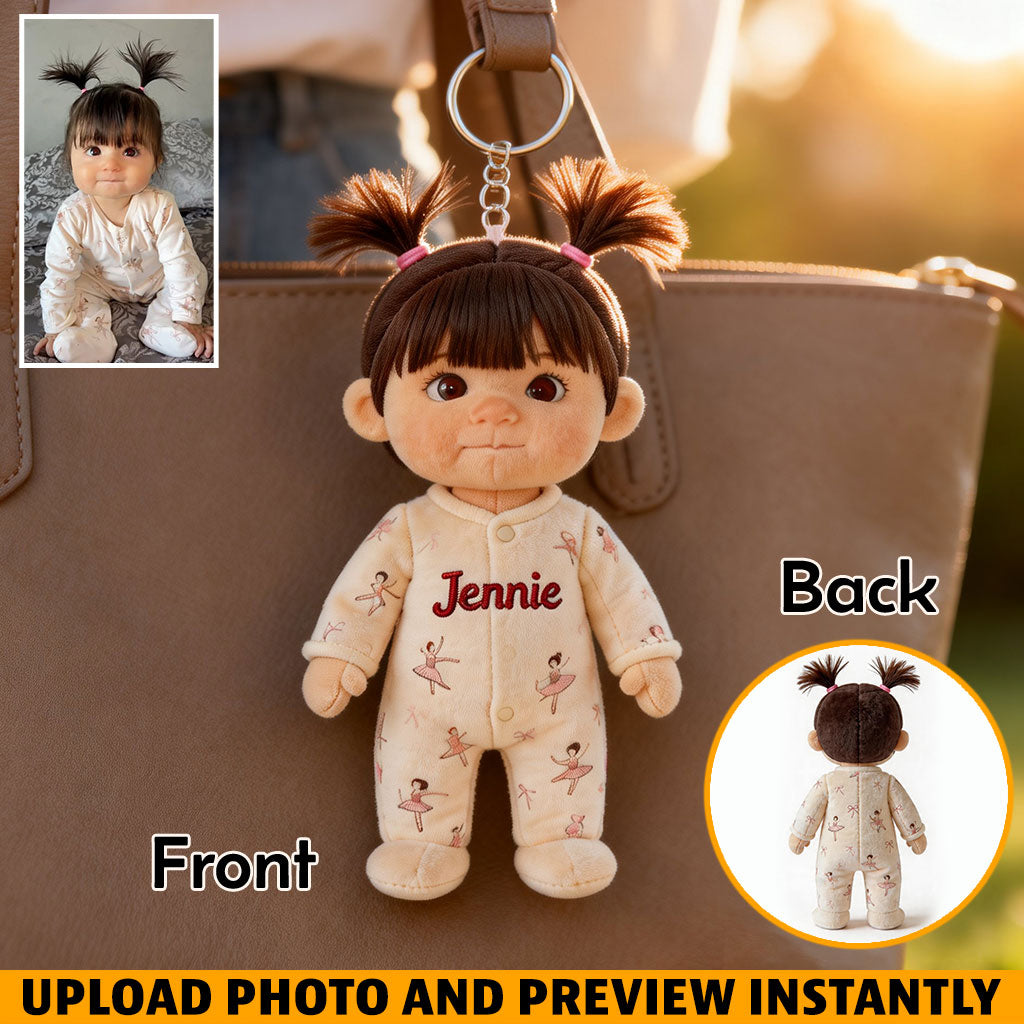 Personalized Christmas Baby Boy Plush Keychain Holiday Gift