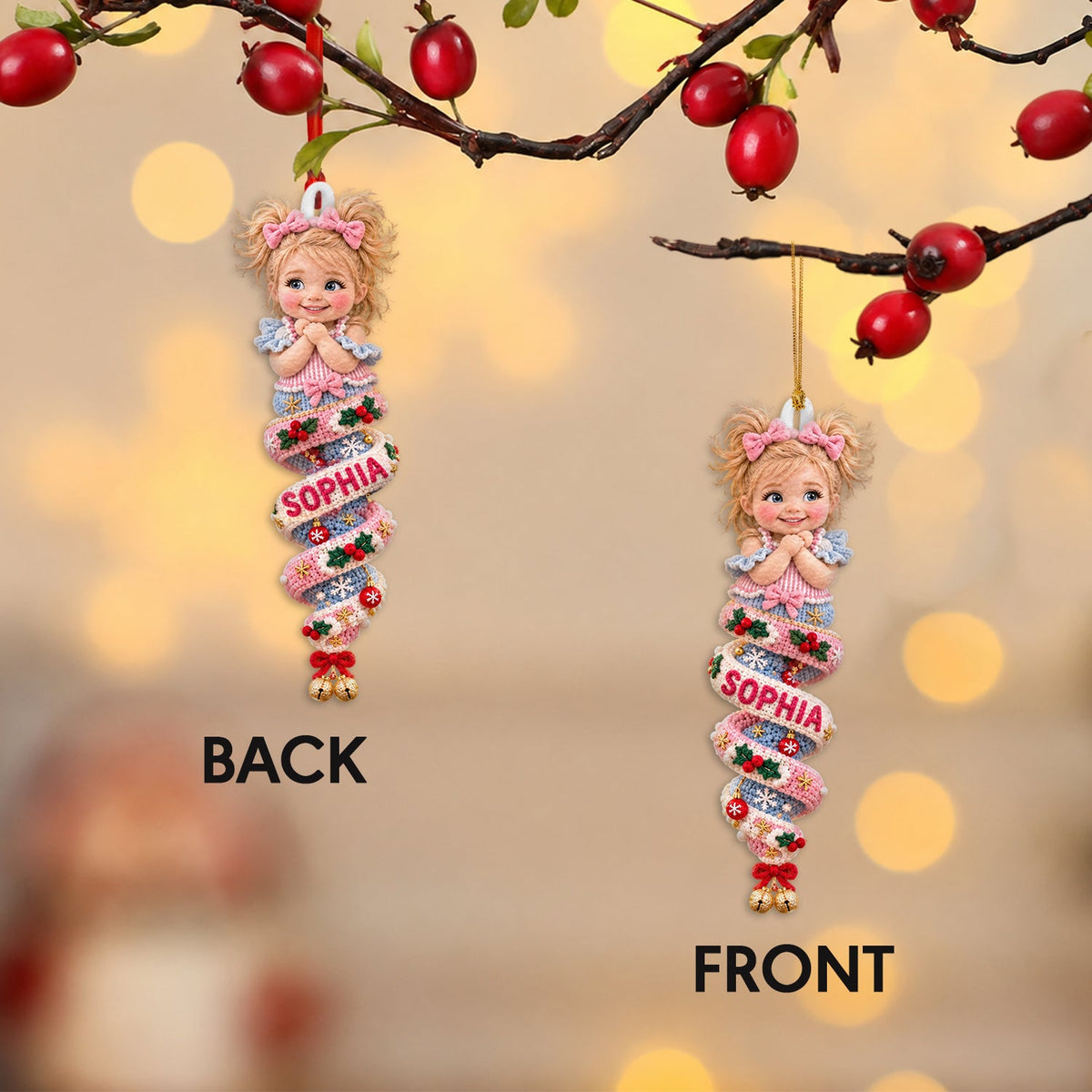 Custom Photo Christmas Little Boy Plush Ornament - Kid Holiday Gift for Son Grandson Nephew