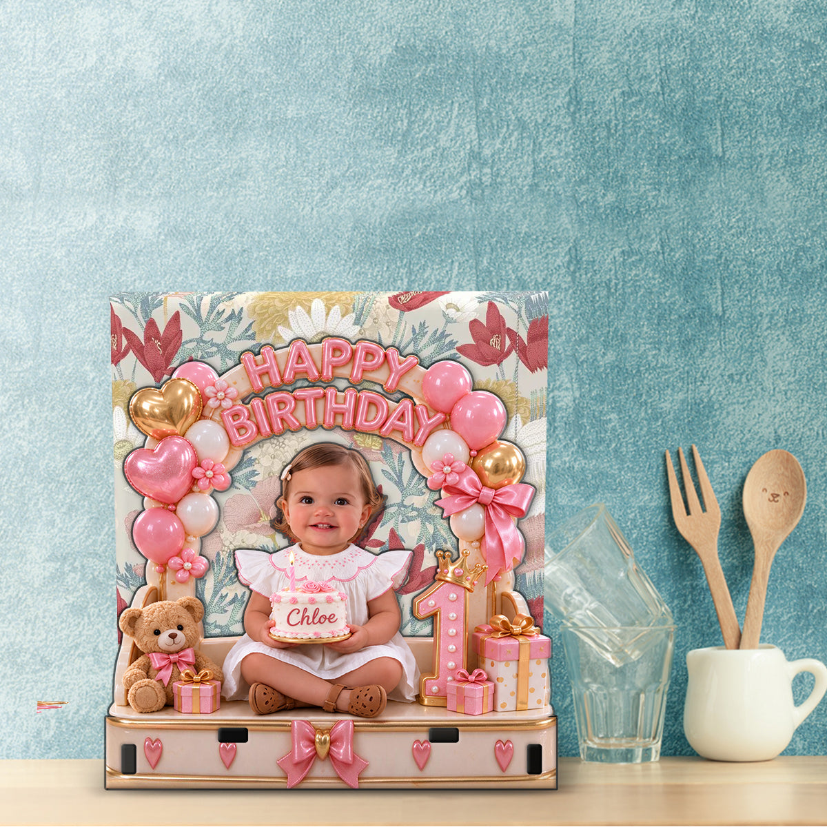 Personalized Birthday Latina Little Girl Napkin Holder Party Decor