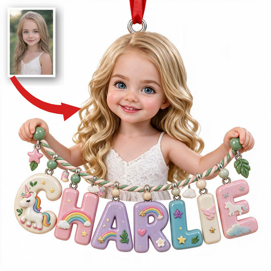 Personalized Little Girl Name Ornament, Custom Keepsake Gift for Daughter Granddaughter Niece