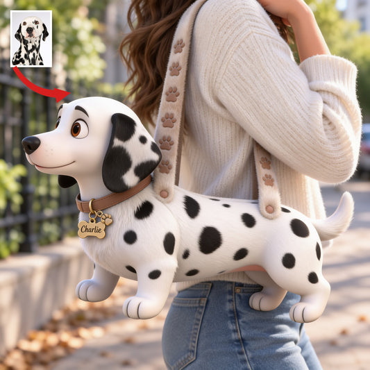 Personalized Black White Spotted Dalmatian Custom Shape Tote Bag Dog Lover Gift