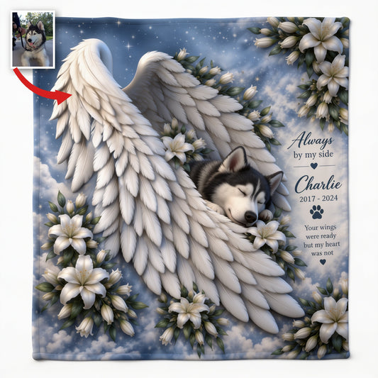 Personalized Siberian Husky Memorial Wearable Blanket Pet Loss Gift