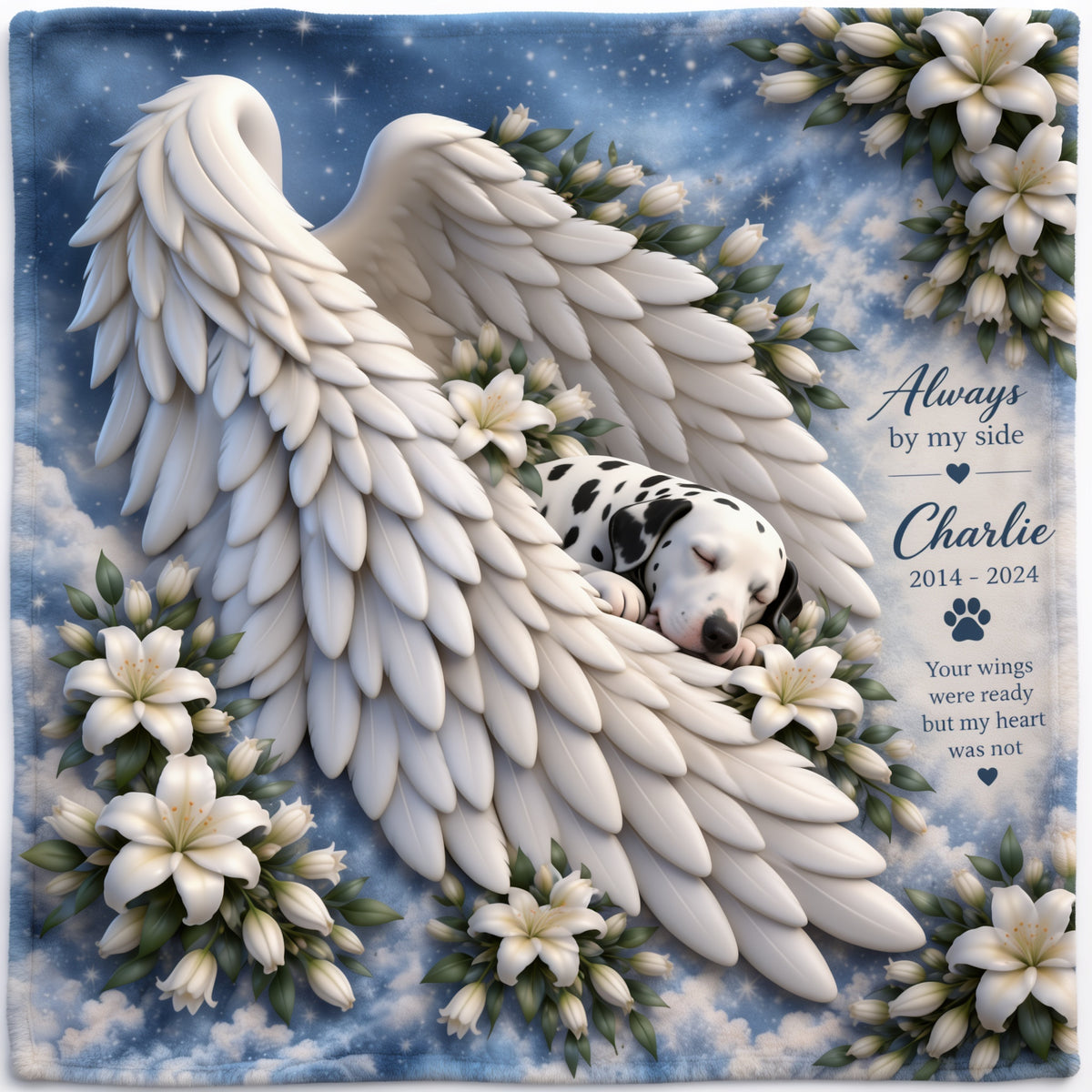 Personalized Memorial Dalmatian Wearable Blanket Pet Keepsake Gift