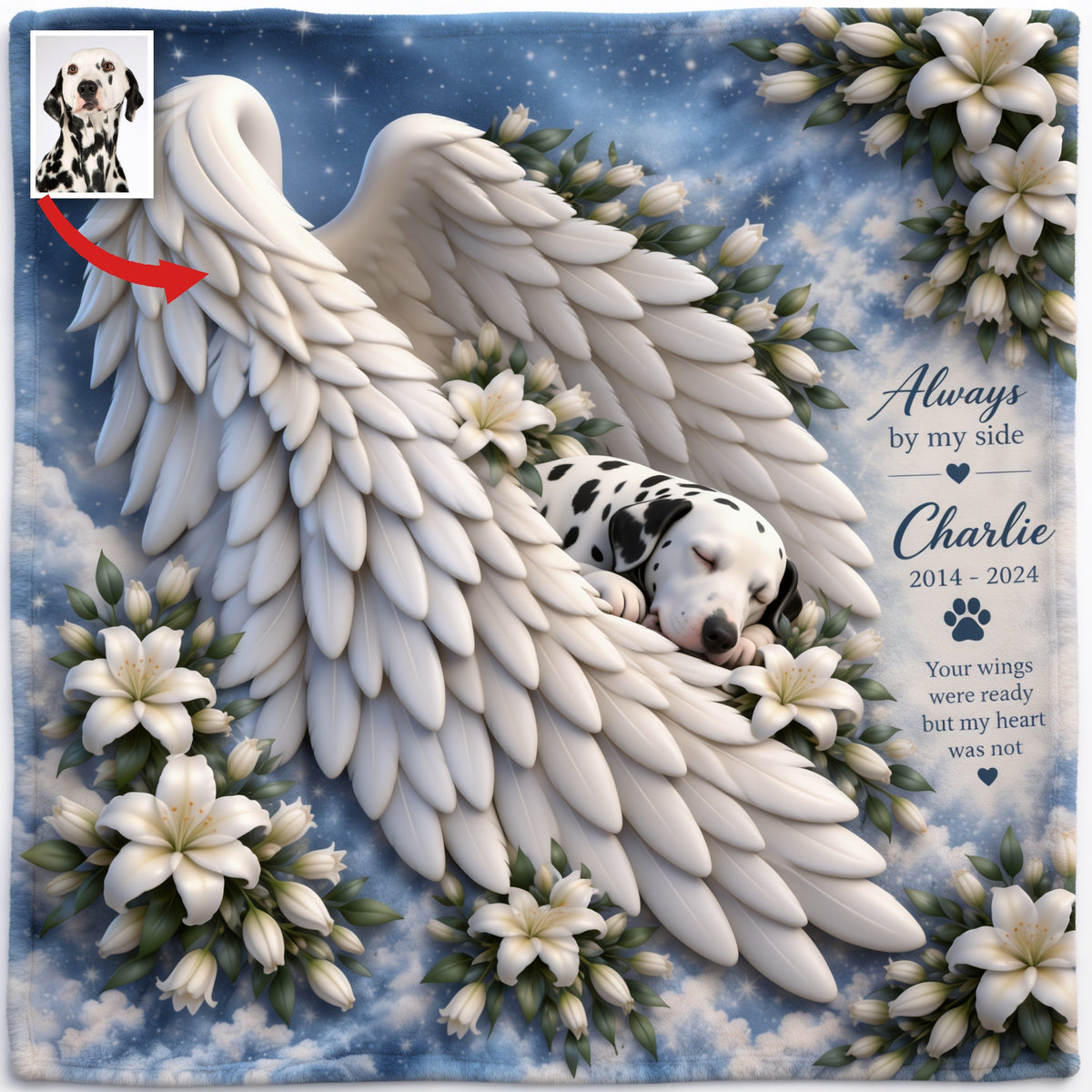 Personalized Memorial Dalmatian Wearable Blanket Pet Keepsake Gift