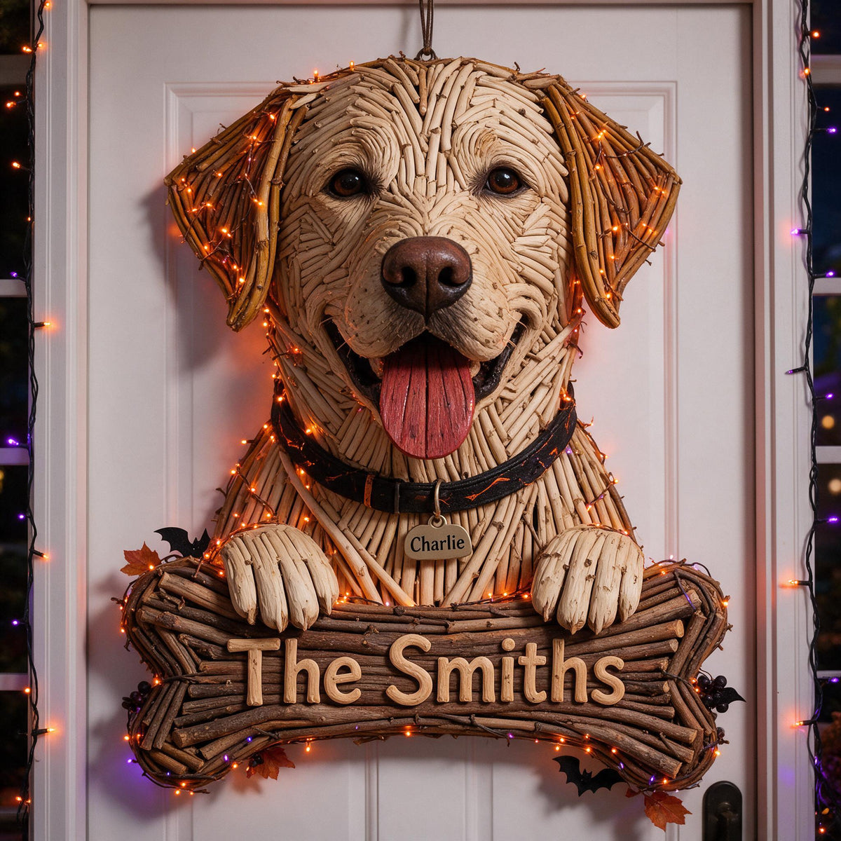 Personalized Halloween Yellow Labrador Retriever LED Light Acrylic Sign