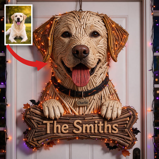 Personalized Halloween Yellow Labrador Retriever LED Light Acrylic Sign