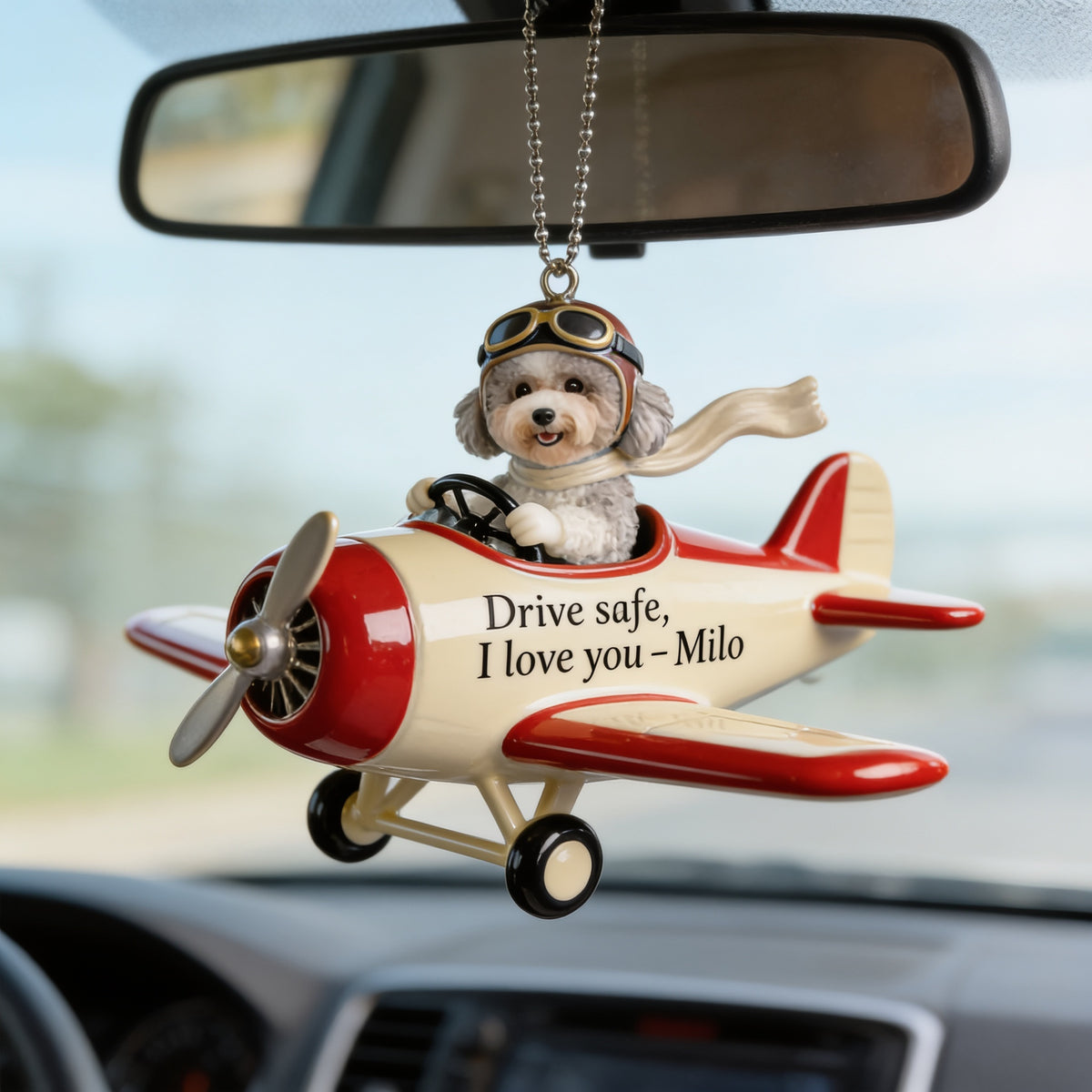 Custom Photo Adult Curly Fur Poodle Car Ornament Dog Lover Gift
