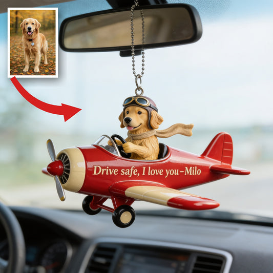 Custom Photo Adult Golden Retriever Car Ornament Dog Mom Pet Lover Gift