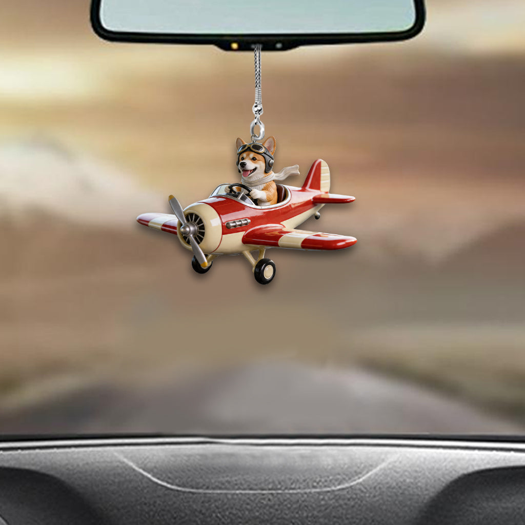 Custom Photo Fluffy Golden Pomeranian Car Ornament Dog Lover Gift