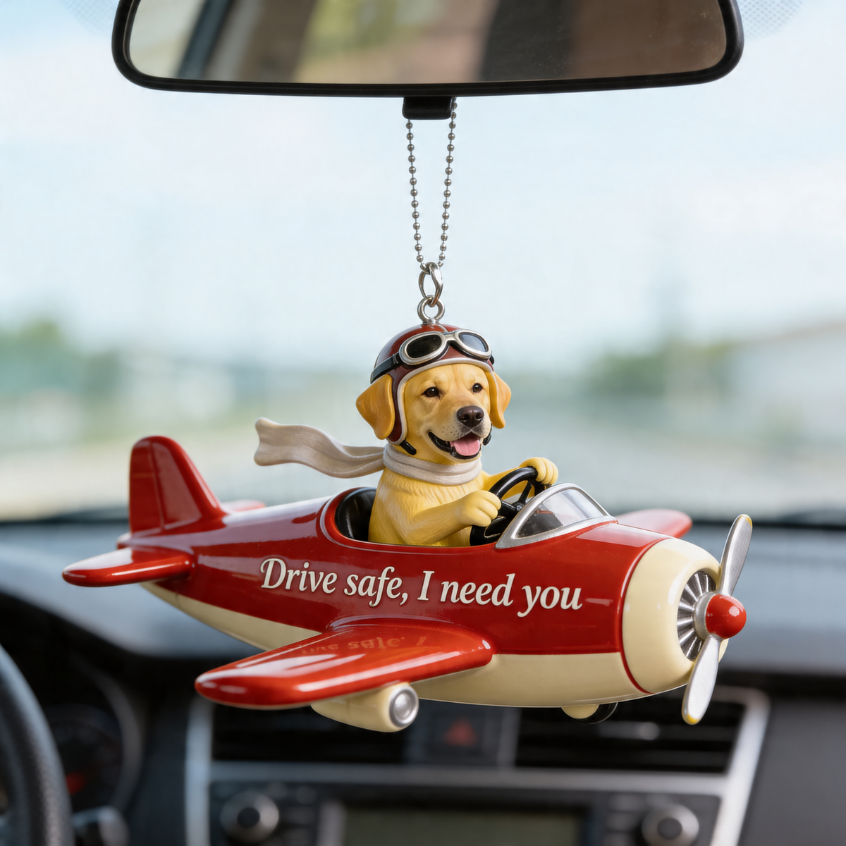 Custom Photo Pug Pilot Car Ornament, Dog Lover Gift