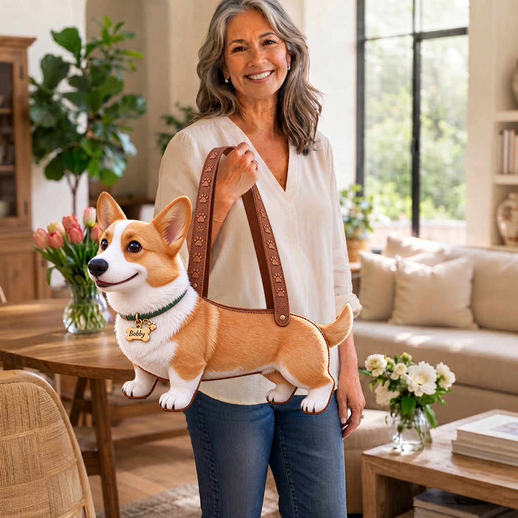Personalized Fawn White Bulldog Custom Shape Tote Bag Pet Lover Gift