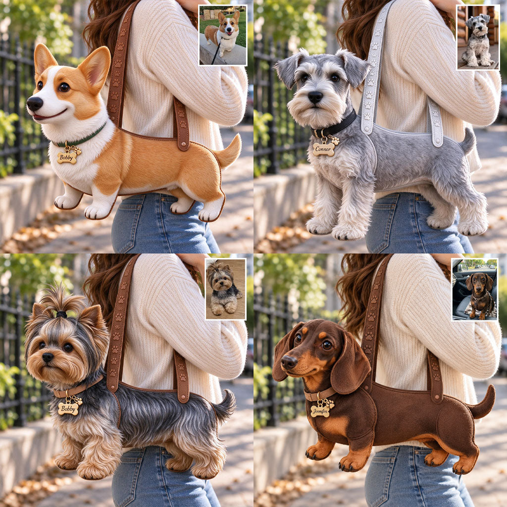 Personalized Black and Tan Dachshund Puppy Shaped Tote Bag Dog Lover Gift