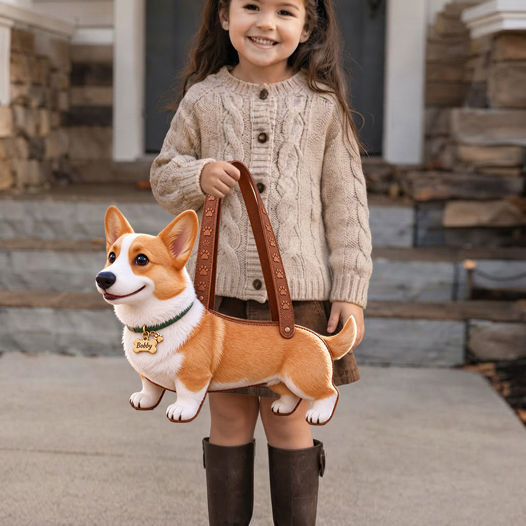 Personalized Tan and White Pembroke Welsh Corgi Custom Shape Tote Bag