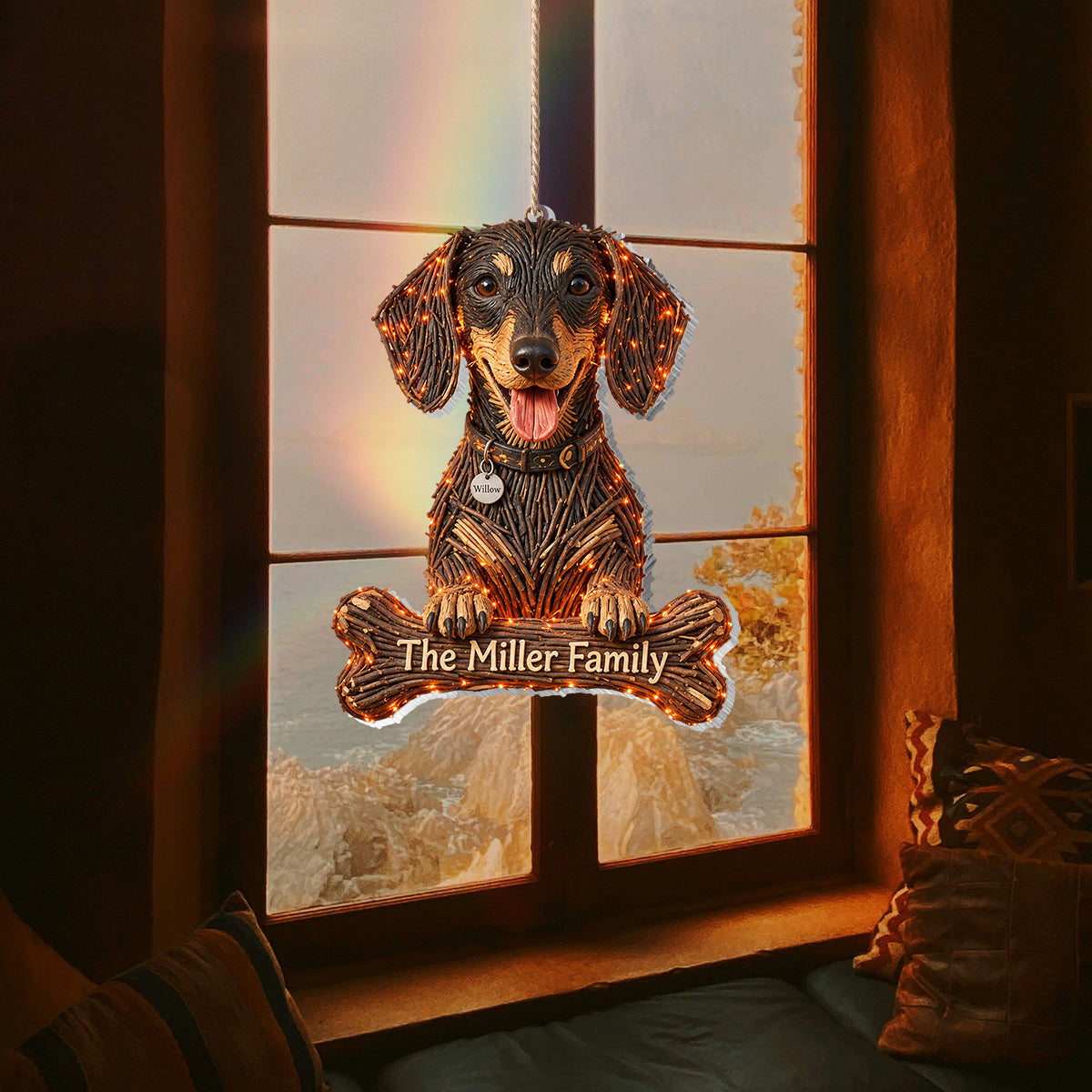 Personalized Halloween Yellow Labrador Retriever LED Light Acrylic Sign
