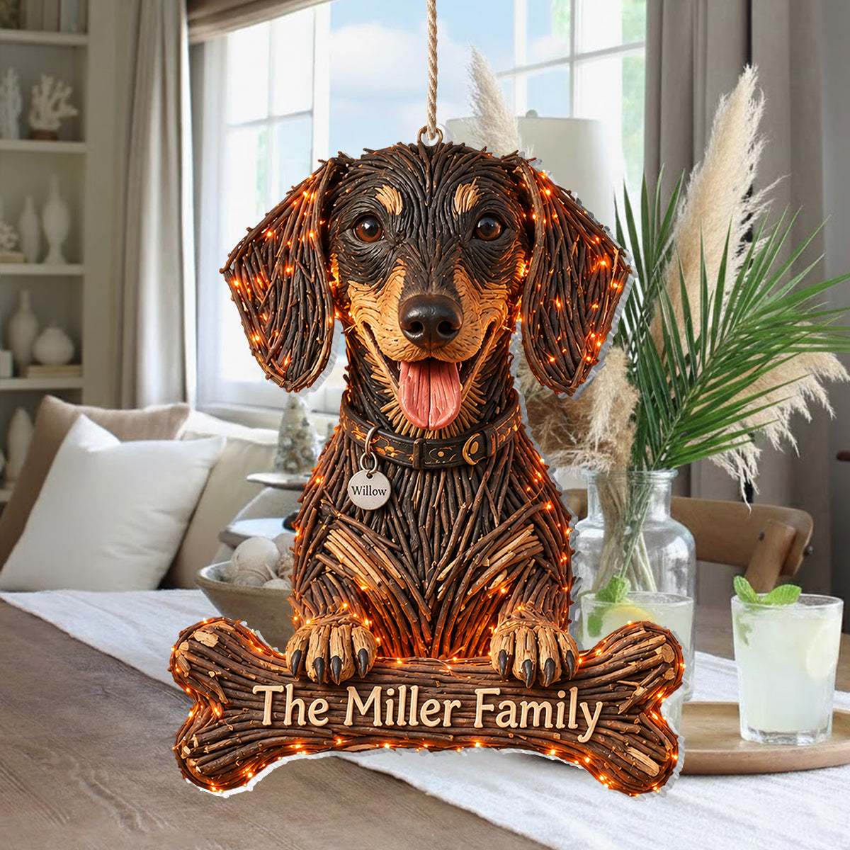 Personalized Halloween Black and Tan Adult German Shepherd LED Acrylic Sign