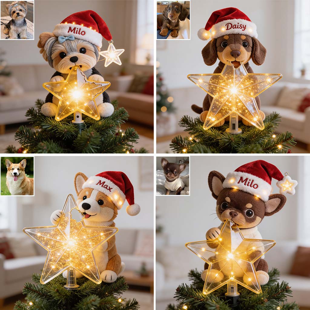 Personalized Christmas Adult Yellow Labrador Retriever LED Light Tree Topper Dog Lover Gift
