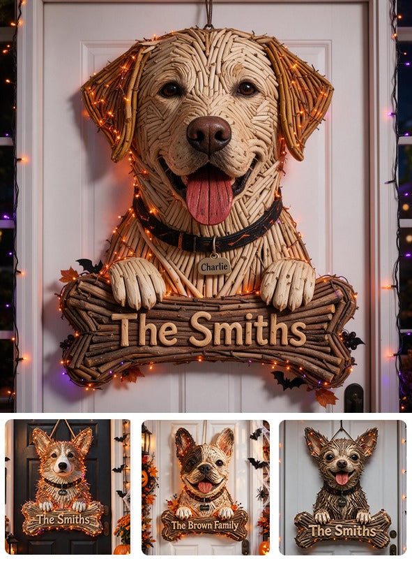 Personalized Halloween Yellow Labrador Retriever LED Light Acrylic Sign