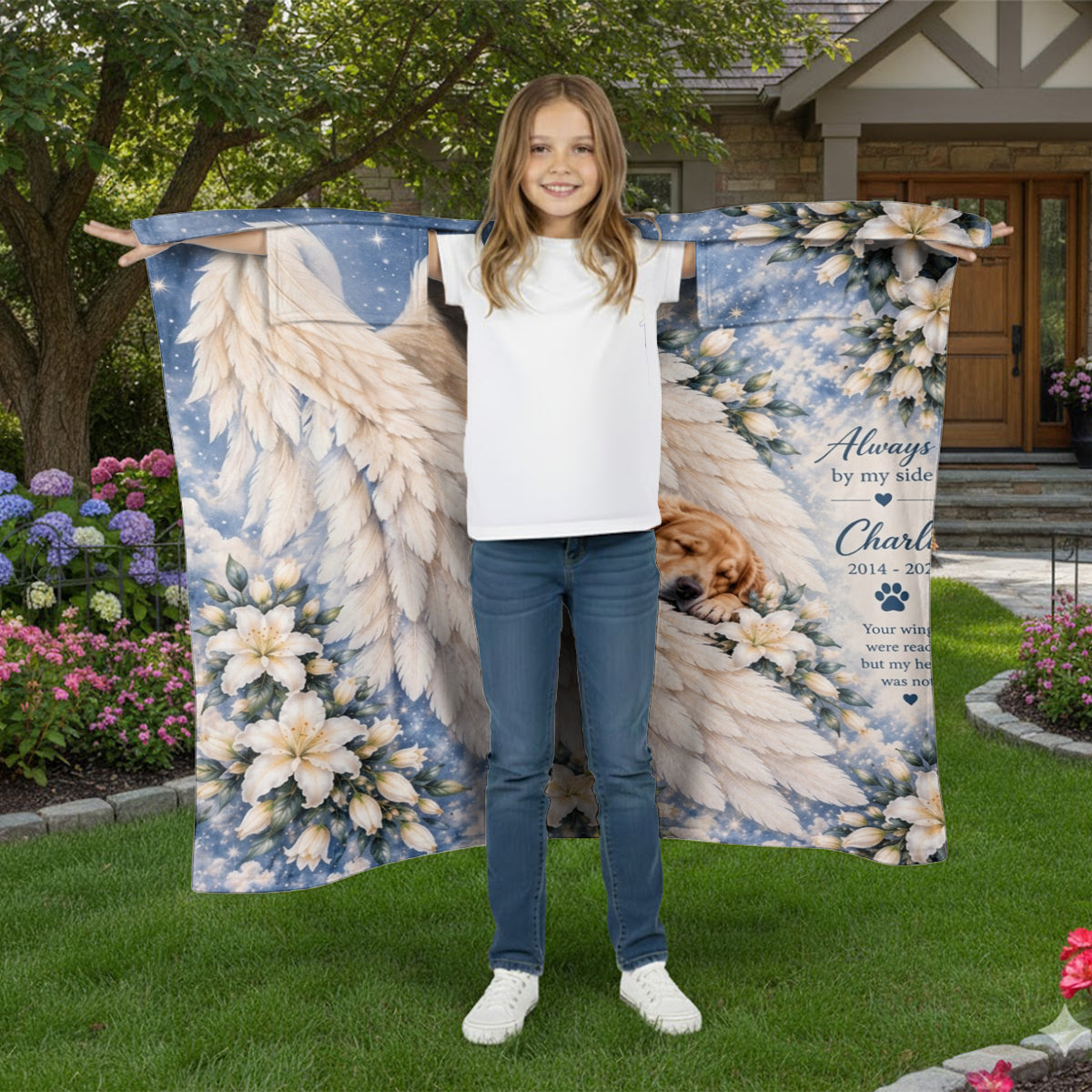 Personalized Poodle Memorial Wearable Blanket 2018-2028 Pet Loss Keepsake