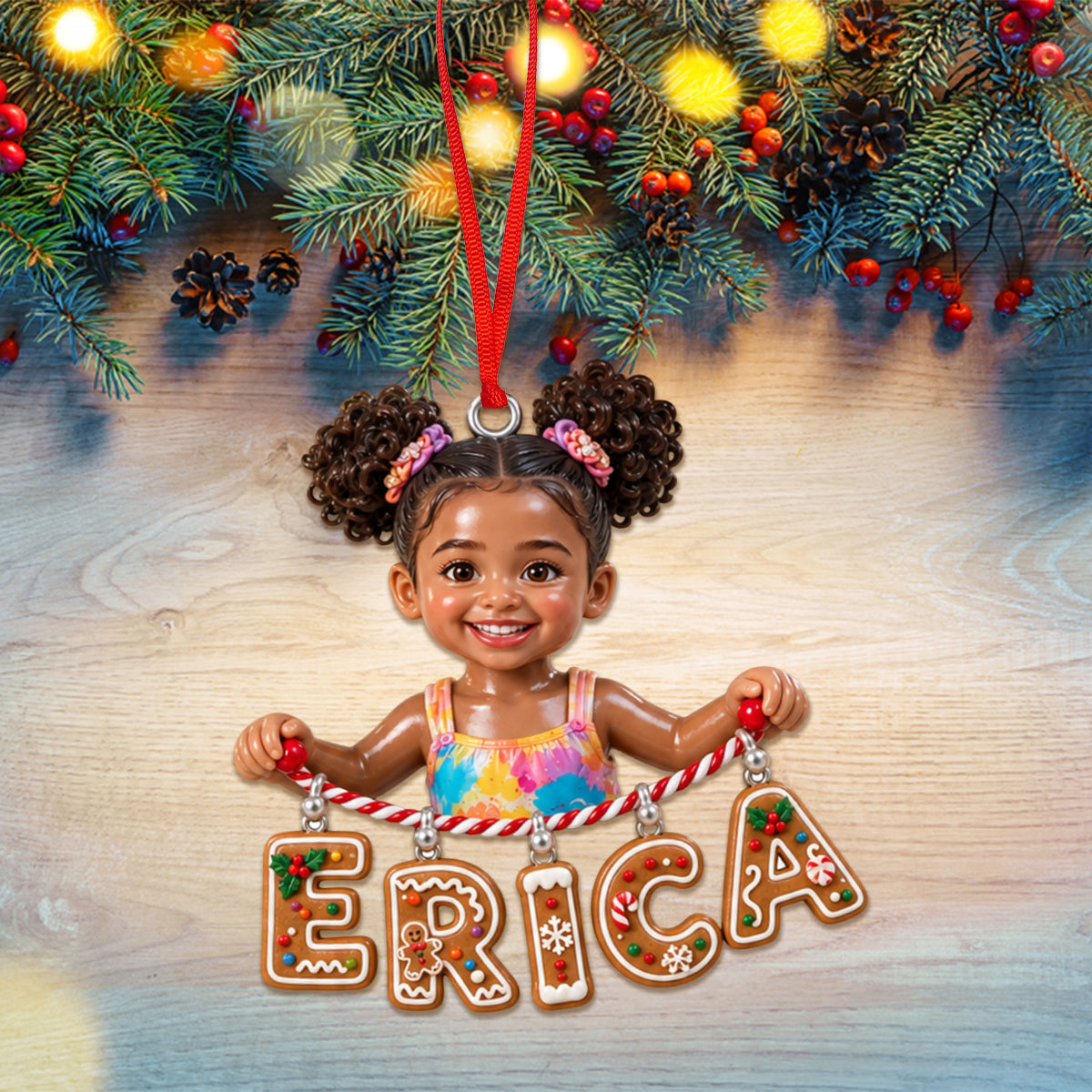 Personalized Latina Little Girl Custom Name Acrylic Ornament Unicorn Charm Gift for Kids
