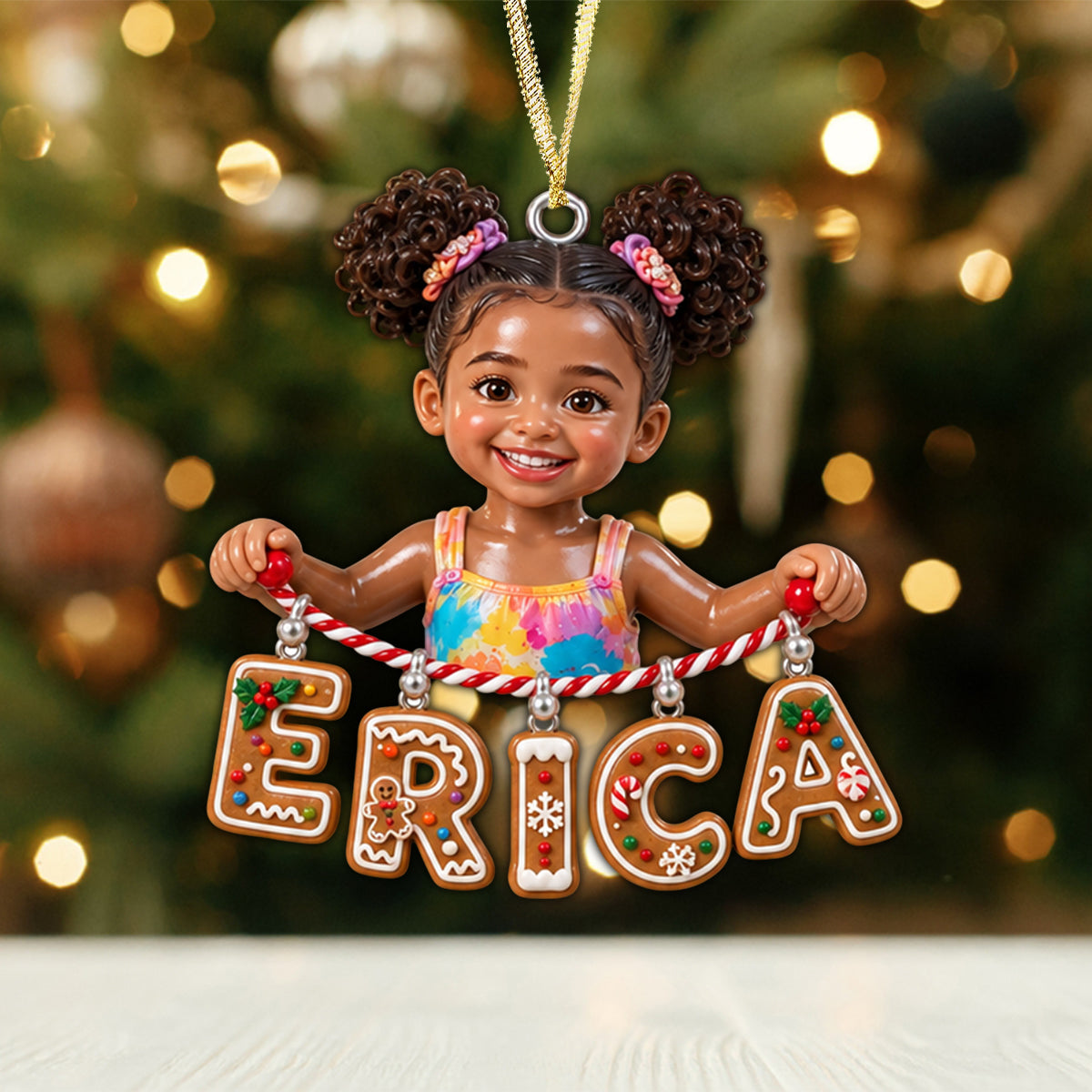 Personalized Latina Little Girl Custom Name Acrylic Ornament Unicorn Charm Gift for Kids