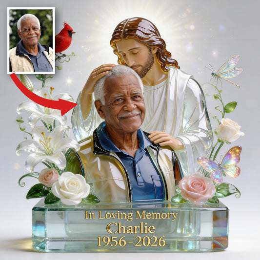 Personalized In Loving Memory Older Black Man Grandfather Acrylic Plaque Memorial Gift