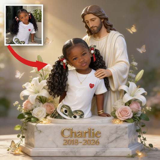 Personalized Memorial Black Little Girl Custom Shaped Acrylic Plaque