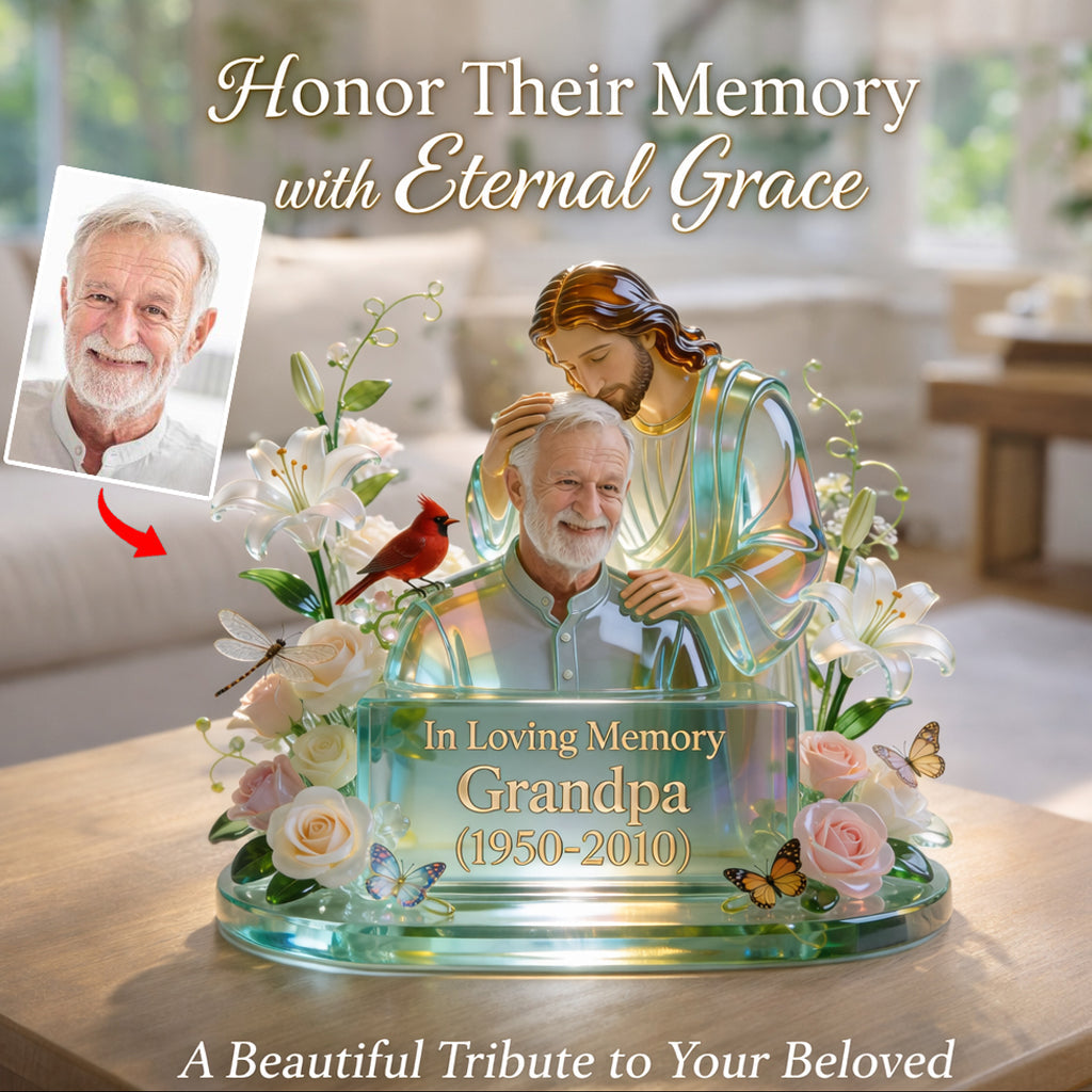 Personalized In Loving Memory Middle-Aged Latina Woman Custom Shaped Acrylic Plaque Memorial Gift