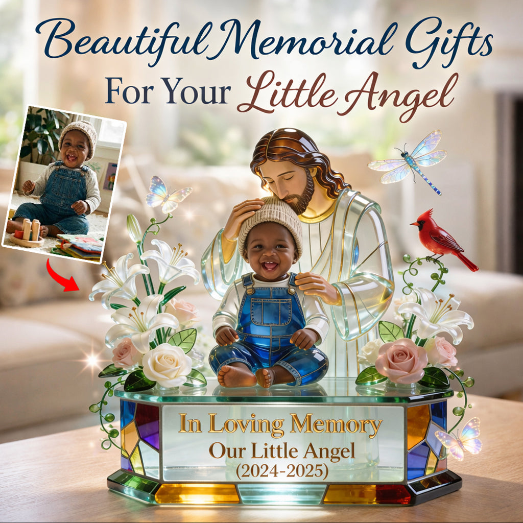 Personalized In Loving Memory Middle-Aged Latina Woman Custom Shaped Acrylic Plaque Memorial Gift