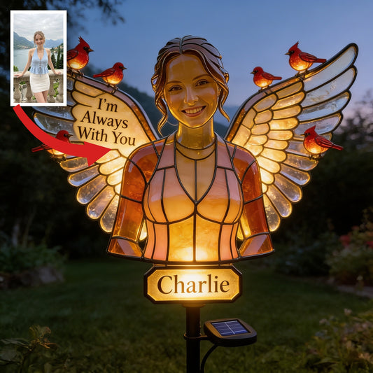 Personalized Woman Memorial Solar Garden Light I'm Always With You Sympathy Decor