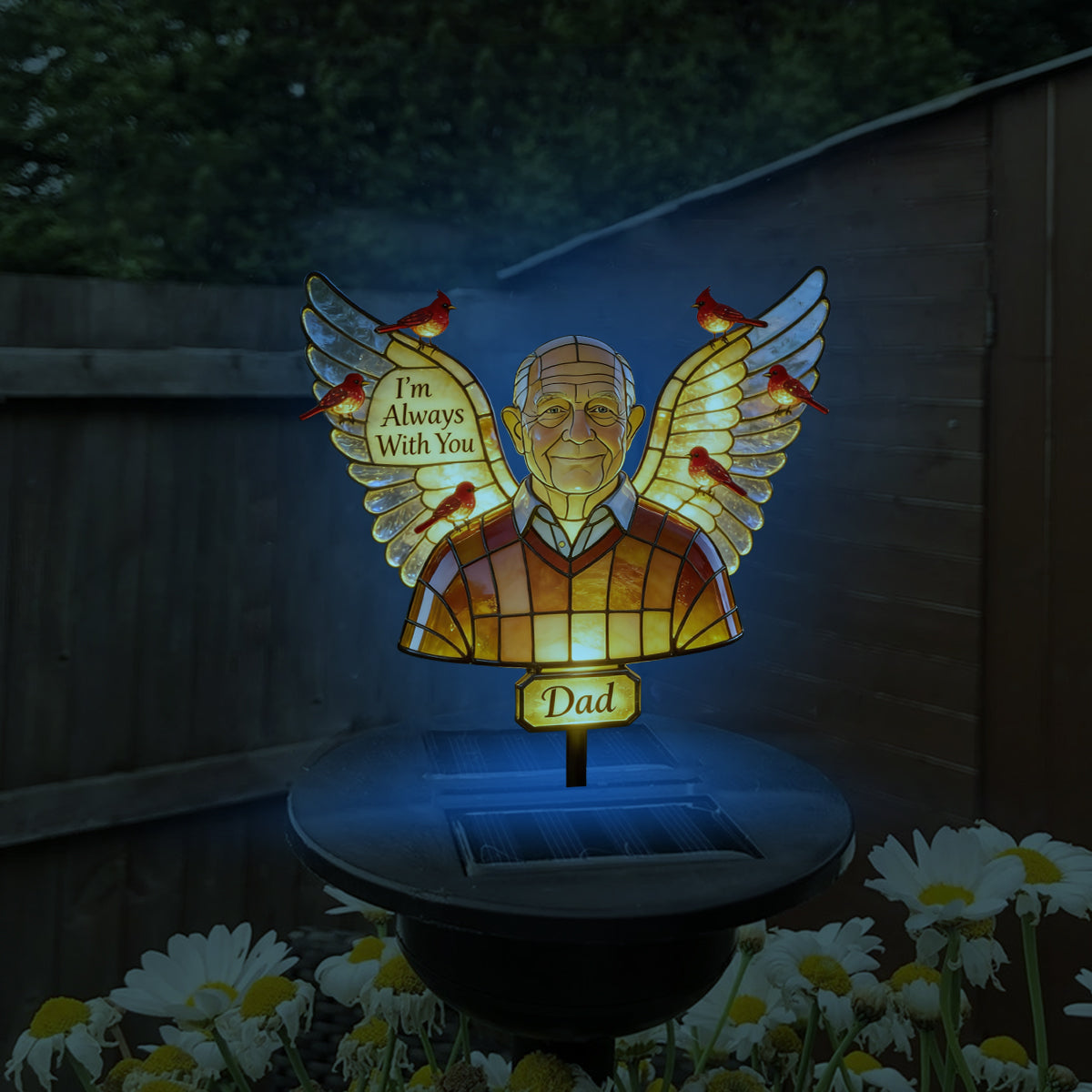 Personalized Black Little Girl Memorial Solar Garden Light Sympathy Keepsake