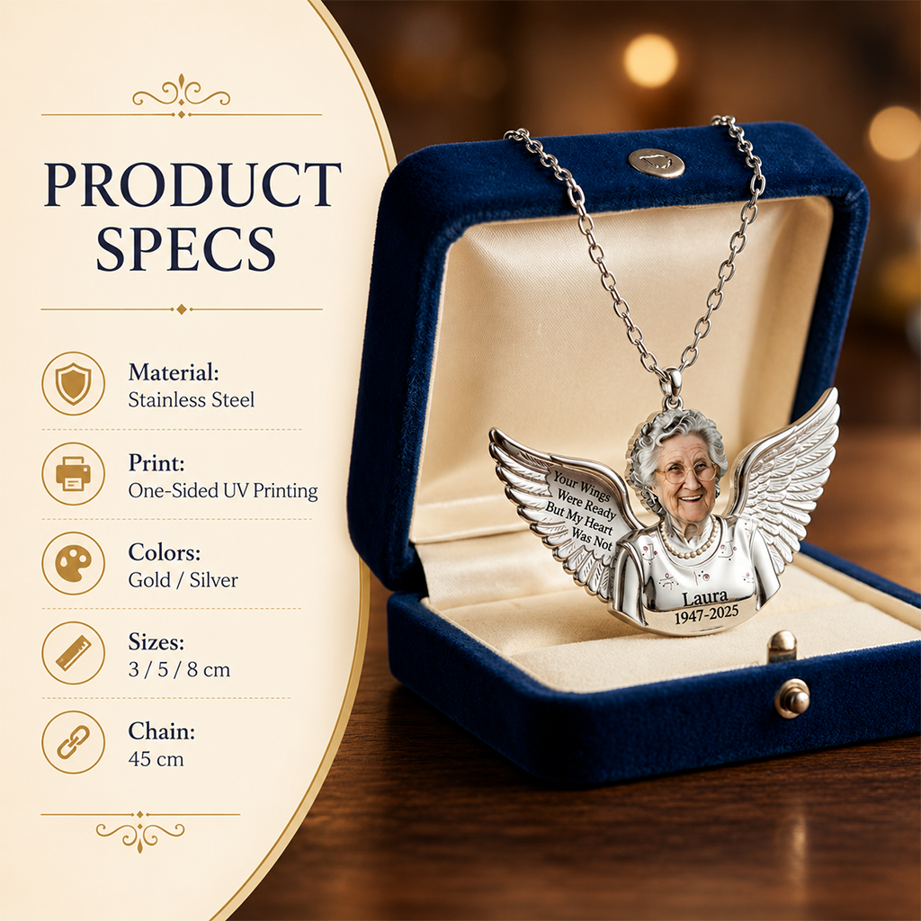 Personalized Middle-Aged Black Woman Memorial Metal Pendant Necklace