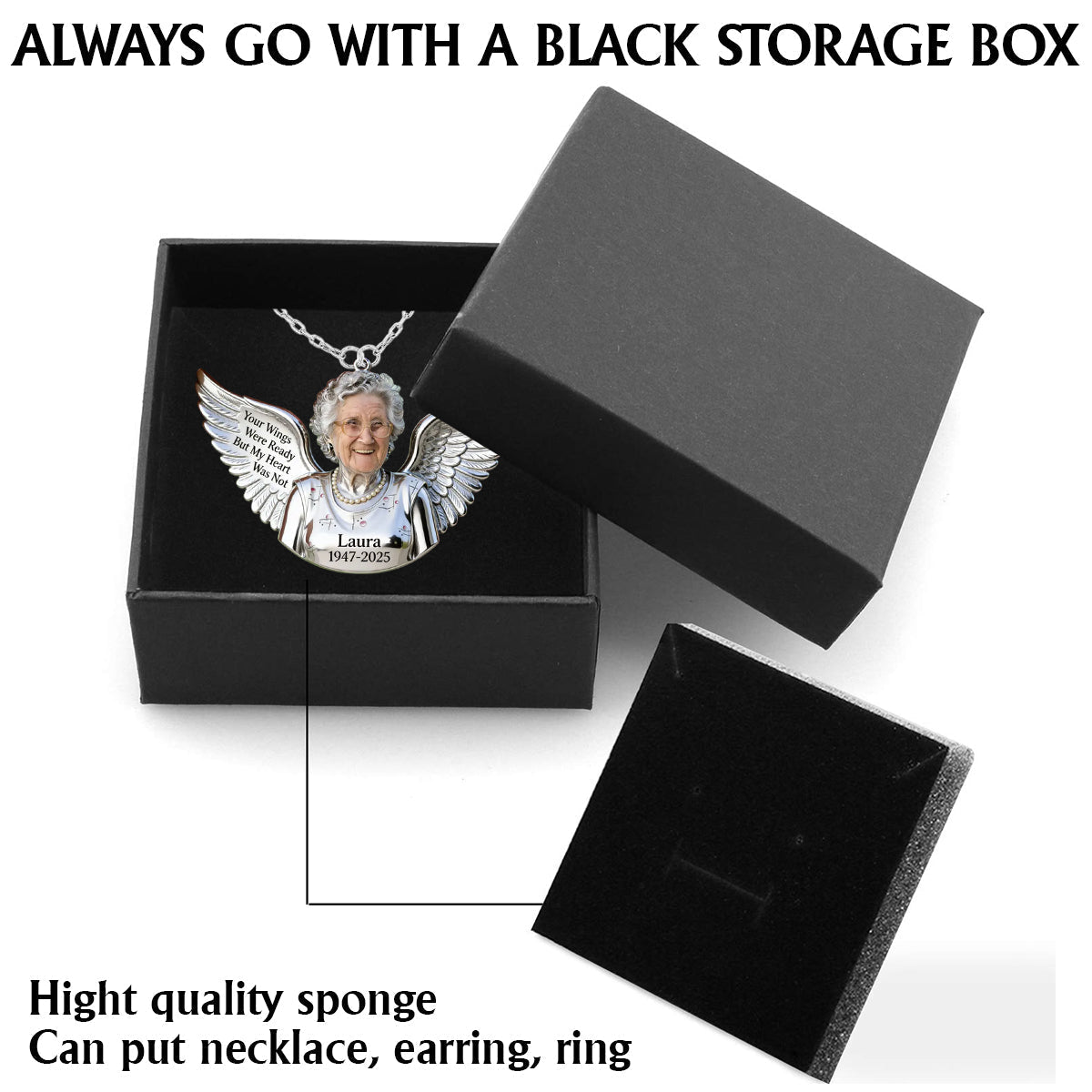 Personalized Middle-Aged Black Woman Memorial Metal Pendant Necklace