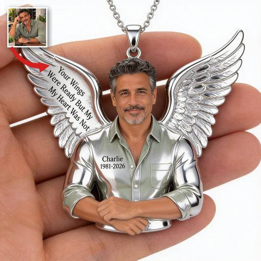 Personalized Memorial Middle-Aged Latino Man Metal Pendant Necklace Gift for Dad Husband