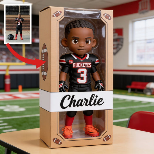 Personalized Black Youth American Football Player Custom Shaped Acrylic Plaque Football Gift