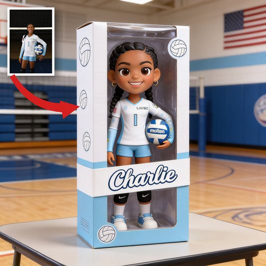 Personalized Black Female Youth Volleyball Player Custom Shaped Acrylic Plaque