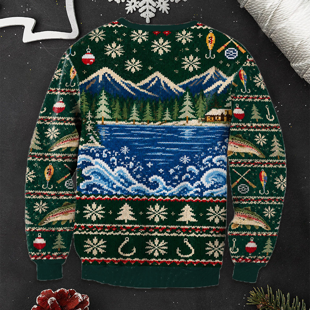 Personalized Christmas Fishing Group Ugly Sweater, Fishing Lover Gift