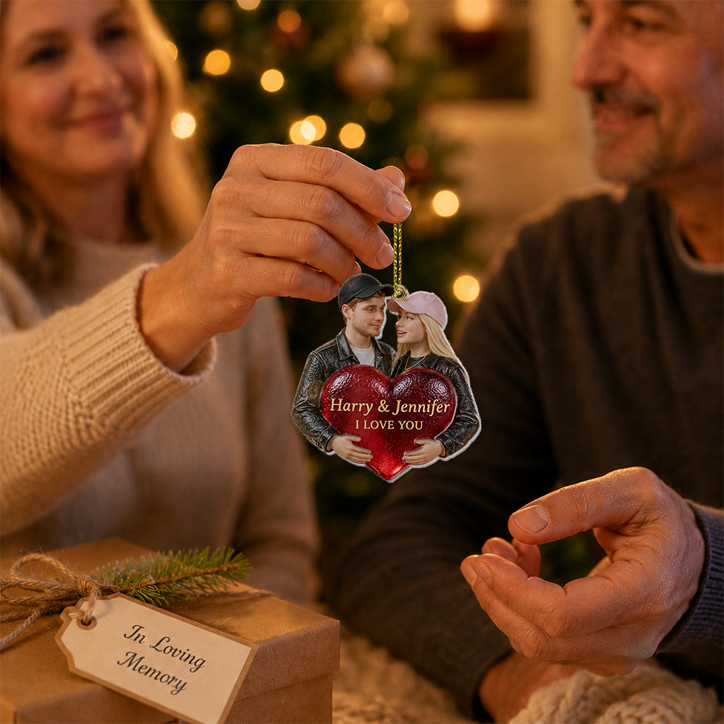 Personalized Christmas Middle-Aged Couple Glass Ornament Husband Wife Gift