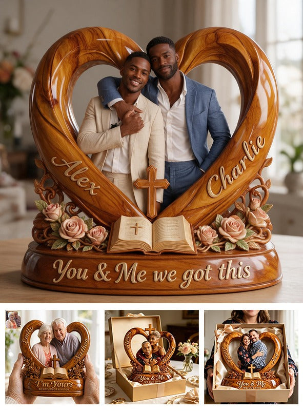 Personalized Custom Photo Black Gay Couple Acrylic Plaque LGBT Keepsake Gift