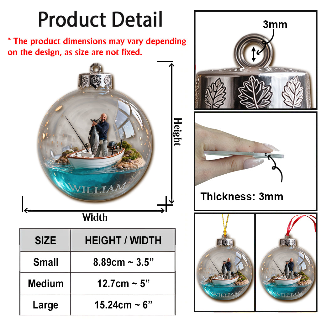 Personalized Christmas Fisherman Fishing Ornament Gift