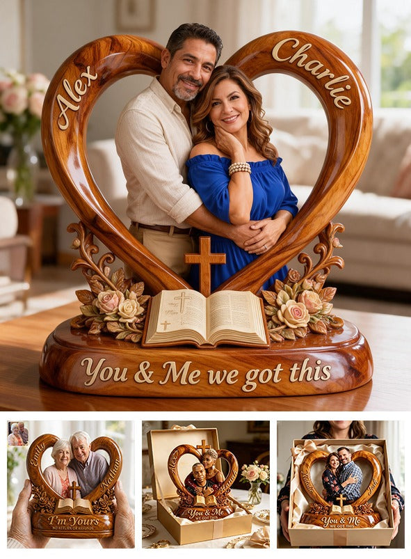 Personalized Custom Photo Middle-Aged Latino Couple Acrylic Plaque Husband Wife Gift