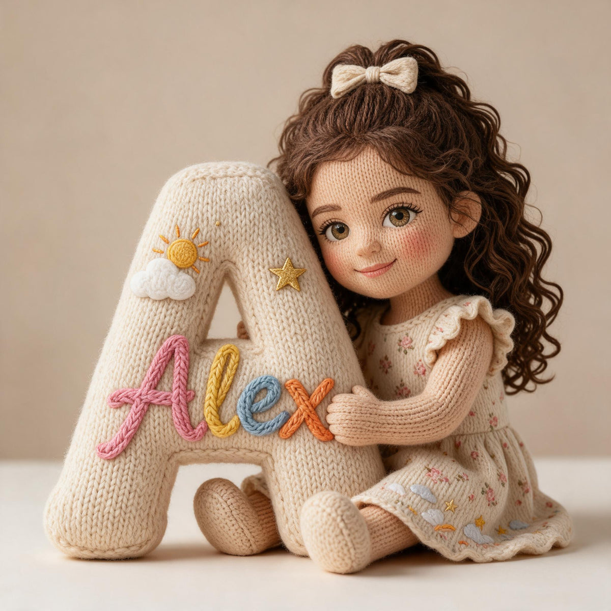 Personalized Custom Photo Latina Little Girl Faux Fur Pillow, Kid Room Decor Gift