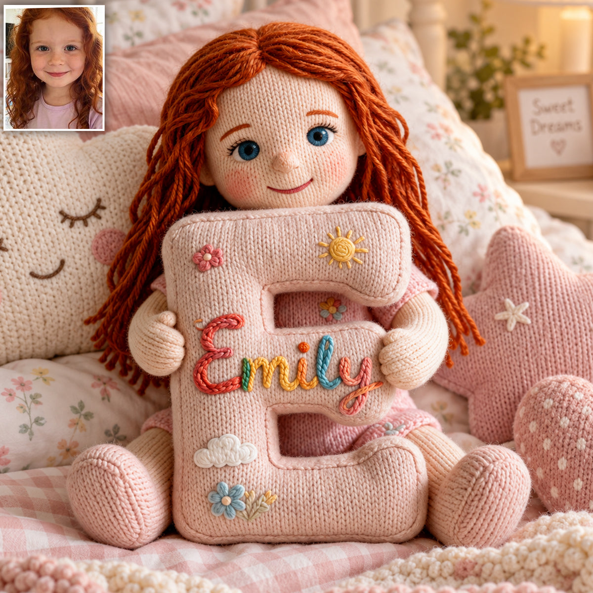 Personalized Custom Photo Little Boy Faux Fur Pillow Custom Kid Son Gift
