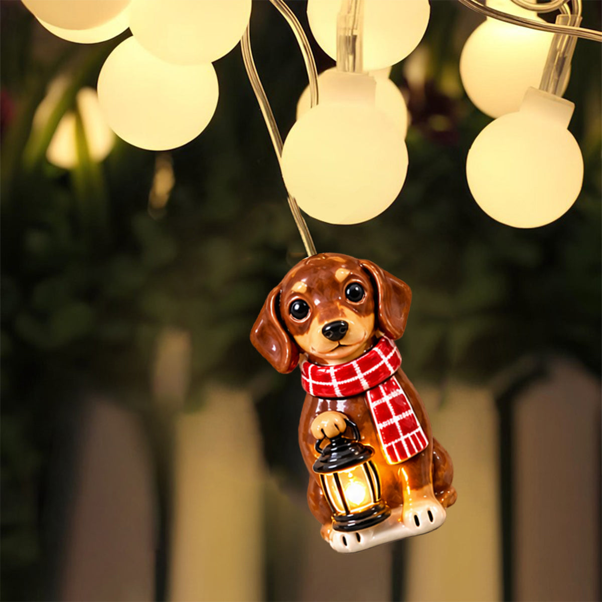Personalized Custom Photo Christmas Yorkshire Terrier String Lights Festive Home Decor